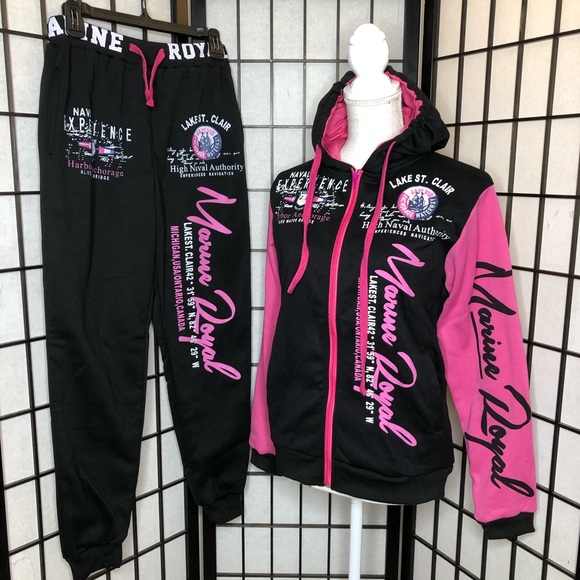 $20 SALE! Marine Royal Graphics Hoodie Sweatsuit - Picture 2 of 12